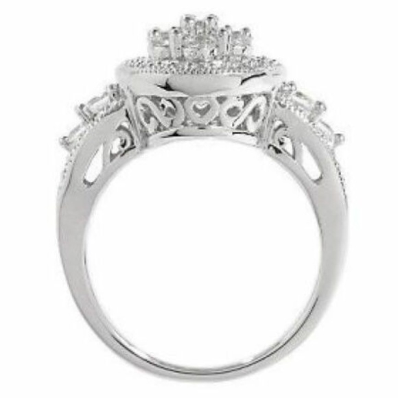 QVC 1.10ct Diamonique Sterling Silver Ring by IMENA Sz 8 NWOT - Picture 2 of 9